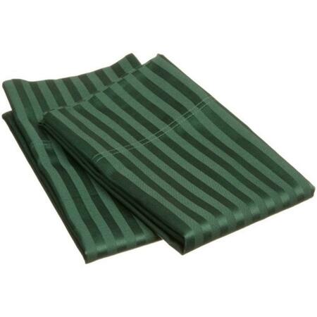 IMPRESSIONS 300 King Pillow Cases- Egyptian Cotton Stripe - Hunter Green 300KGPC STHG
